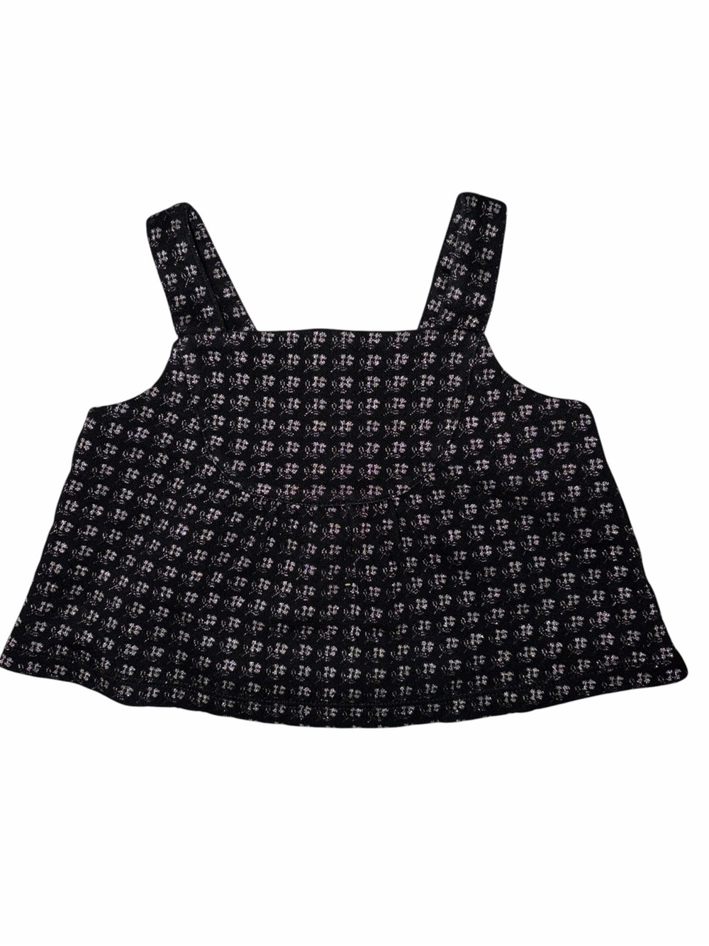 EUC Janie and Jack Black Metallic Jacquard Sleeveless Swing Top 2T Holiday Party
